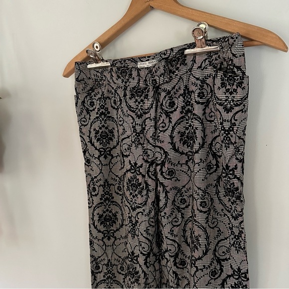 Vintage Alberto Makali Velvet Paisley Plaid Pants Size 4 - Picture 2 of 11